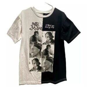 Tupac Shakur Poetic Justice Tee Chemistry Large Blk White Shirt Rap Artist 2 Pac